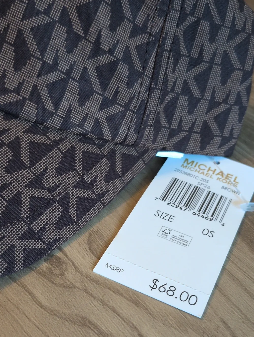 MICHAEL KORS Brown And Tan logo Baseball Cap New With Tags